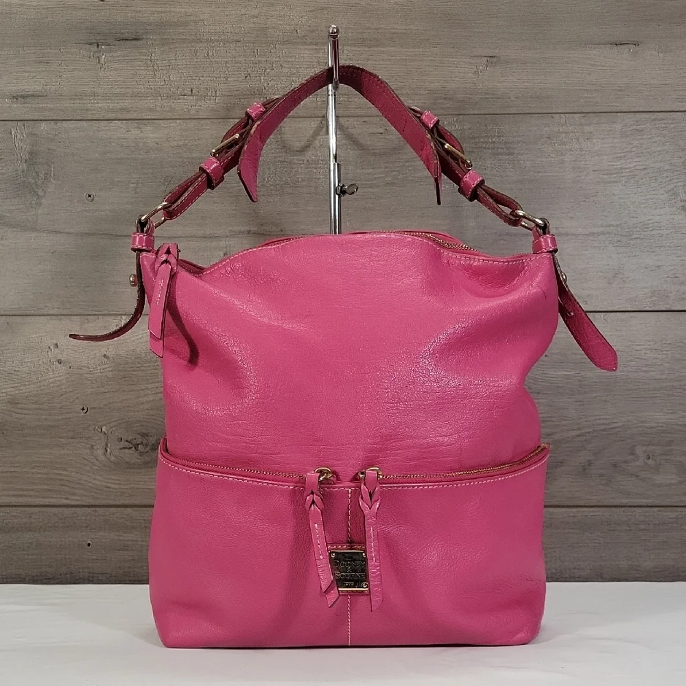 Dooney & Bourke Large Pink Leather Shoulder Bag